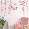 Wall Sticker Pink Flower Wisteria Cute Bird Stylish Cherry Blossom