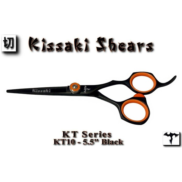 Kissaki Pro KT10 5.5" Black Titanium Hair Cutting Scissors Salon Hair Shears