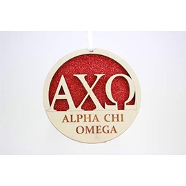 Alpha Chi Omega - Laser Carved Greek Letter Ornament - 3" Round