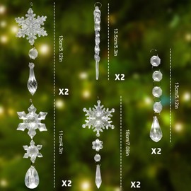 Christmas Tree Decoration Icicle Pendant, Acrylic Icicle Decoration, Christmas Tree Icicle Decorations, Acrylic Icicle Snowflake, Christmas Tree Crystal Decorations
