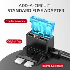 JOREST Standard Car Fuse Tap, 4pcs 16AWG Piggy Back Blade Fuse Adapter, Add a Circut 12V Fuse Holder with 14Pcs Standard (2A 3A 5A 7.5A 10A 15A 20A 25A 30A) Automotive Fuses +Electrical Tape+Puller