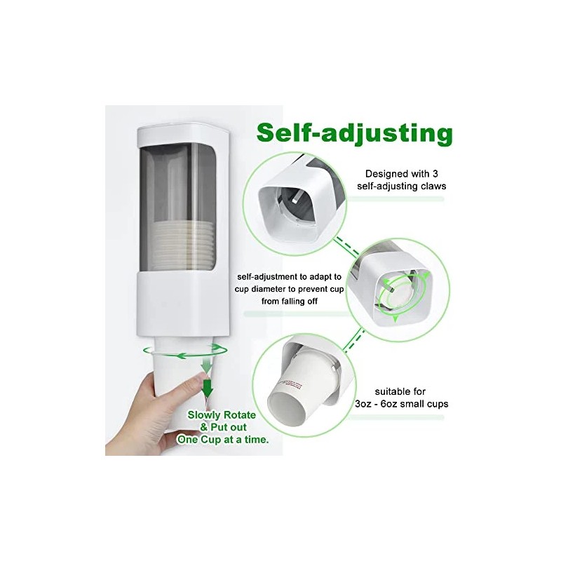 haqaf Cup Dispenser Wall Mounted Bathroom Cup Holder, 3oz-5oz Disposable