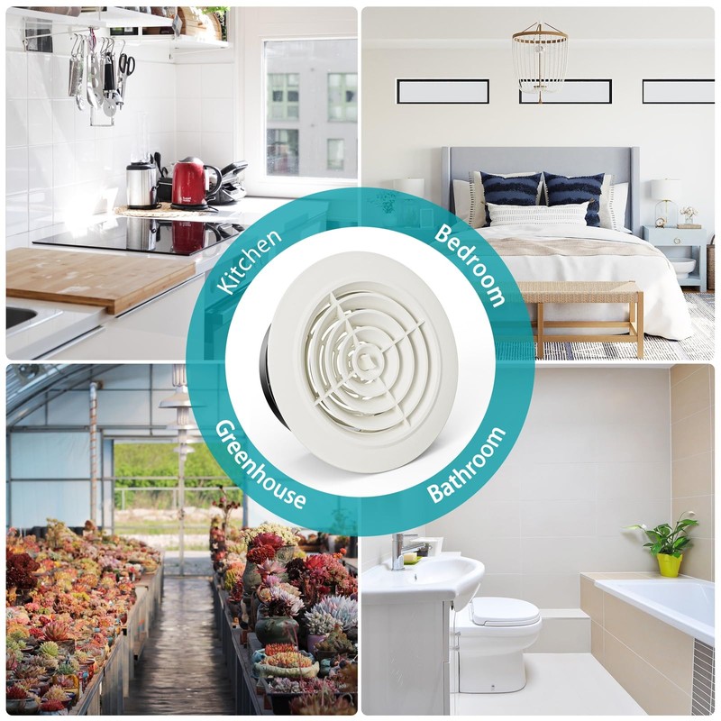 HG POWER 6 Inch Soffit Vent，Round Air Vent Cover with