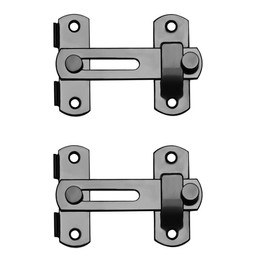 2 Pack DSY Stainless Steel Latch Anti-Theft Door Lock 201 Stainless Steel Gate Hardware Matte Black