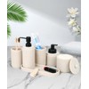 Beige Bathroom Accessory Set - 6 Pcs: Toothbrush Holder, Lotion