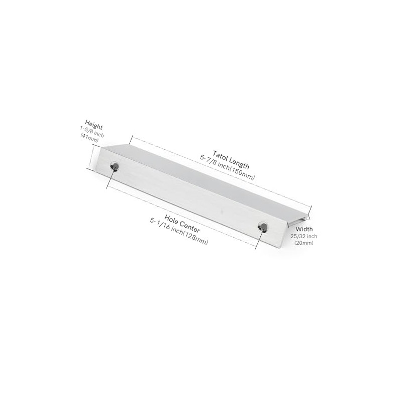 Rergy 10 Pack 5 INCH Cabinet Pulls Brushed Nickel Finger