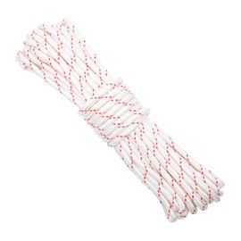 KINGLAKE White Nylon Rope 8mm,20m Braided Nylon Cord Hanging Rope String Strong Traction Tying Rope for Camping, Survival, Gardening, Bundling, Workshop, Outdoor Multipurpose Utility Rope