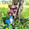 Mellsunny Funny Climbing Ladder Gnomes Figurine Garden Gnome Statue Resin