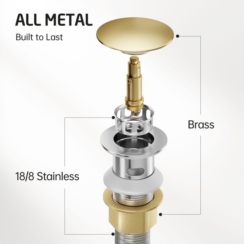 KES Sink Drain without Overflow Anti Clogging Pop Up Drain