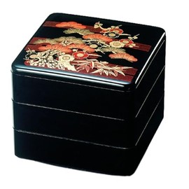 J-kitchens Excursion Bento Box, Made in Japan, 3-Tier, 6.5 Inches, Heavy Use, Black Pine and Bamboo Plum, 7.7 x 7.7 x 6.9 inches (19.6 x 19.6 x 17.5 cm)
