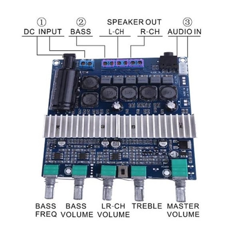 TPA3116D2 Power Amplifier Board 2 X 50W+100W DC 12V-24V 2.1