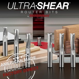 Ultra-Shear Slow Spiral Router Bits, 1/2" CD, 1/2" SH, 1-1/2" CL, 3 Flute, Down Cut, Solid Carbide USA Made, for CNC, Hand & Table Routers US5150TSD