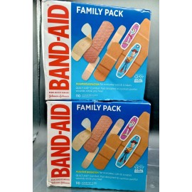 (2 PK) Band-Aid Brand Adhesive Bandage Family Variety Pack #110 Assorted Sizes.