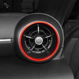 KUNGKIC 2 x Car Air Conditioner Air Outlet Ring Ventilation Ring Indoor Decorative Compatible with Toyota GR86 Subaru BRZ 2021 2022 2023 Aluminium Alloy Accessories Sport Style (Red)