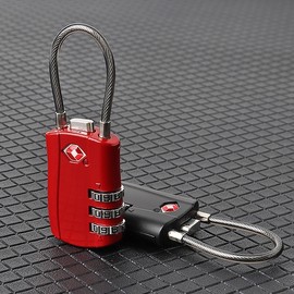 TSA Approved Black Wire Combination Padlock for Luggage and Lockers Black Wire Lock Black 2ea