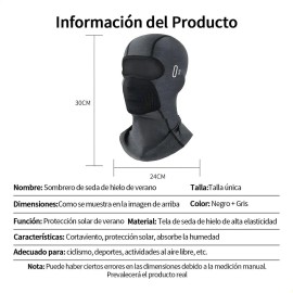 2 Pack Balaclava Negro Unisex Pasamontañas Térmico Uv+ Moto