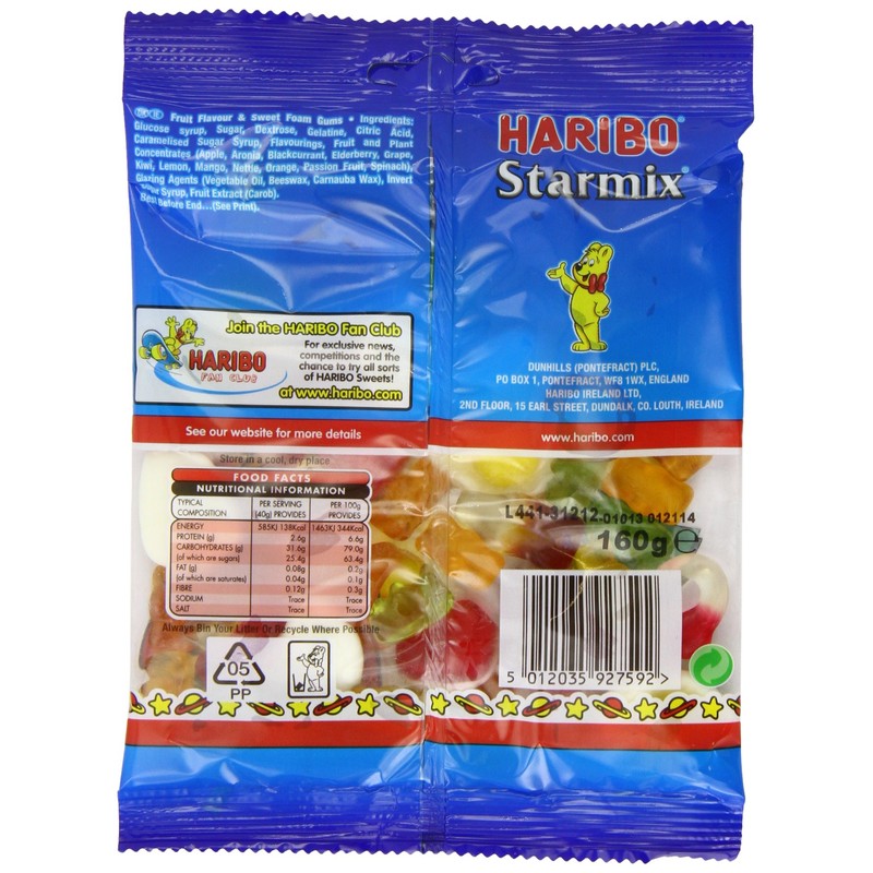 Haribo Starmix Bag 160 G (pack Of 12)