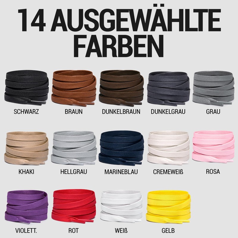 Miscly Flat Shoelaces - Waxed Tear-Resistant for Stiffles and Leather