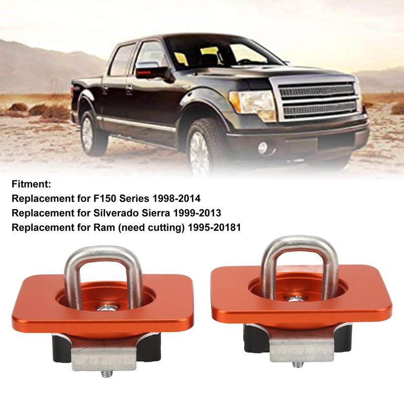 2pcs Stainless Steel Bull Ring Truck Bed Side Tie Down