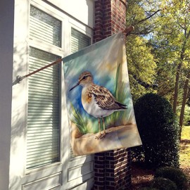 Caroline's Treasures Buff-breasted Sandpiper Bird House Flag Large Porch Sleeve Pole Decorative Outside Yard Banner Artwork Wall Hanging, Polyester, House Size, Multicolor