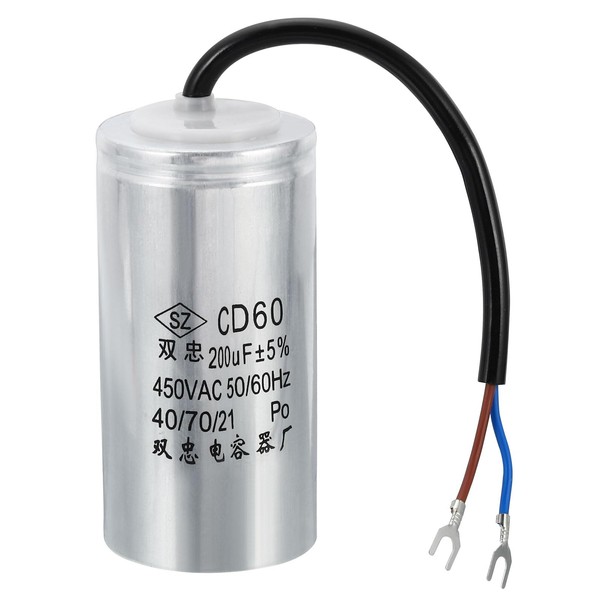 PATIKIL CD60 Run Capacitor, 200uF 450VAC 2 Wires 5% Tolerance