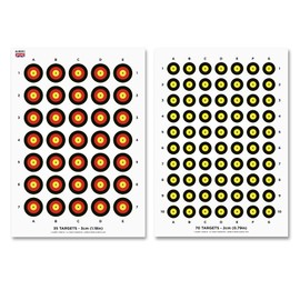 Surrey Targets 3cm & 2cm Shooting Targets A4 Sheets Airsoft Rifle Pistol BB PCP - 2 Sided - 30 pack - UK Made & Dispatched