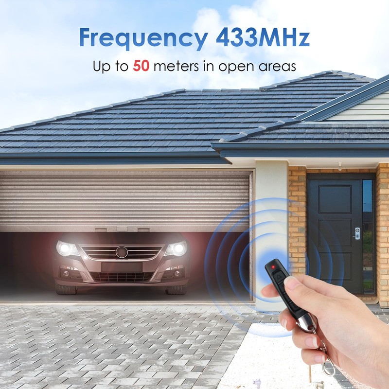Pack of 3 433 MHz Remote Control Garage Door, Remote