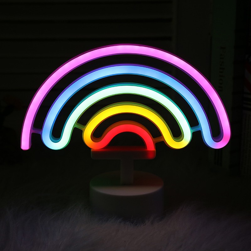Cute LED Rainbow Neon Sign Light Lamp for Home Dorm