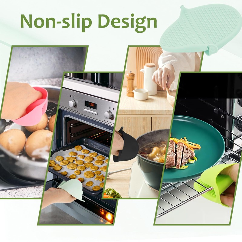 Silicone Oven Mitts Set of 4 Pairs - Heat Resistant