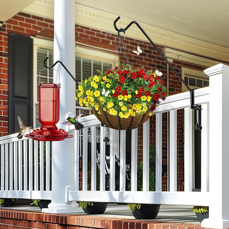 Biubee Deck Bird Feeder Hanger for Railing- 2Pack Heavy Duty