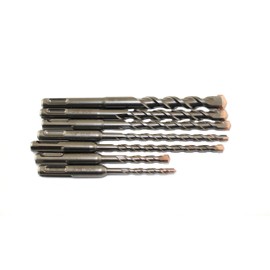 TMAX 7 pc SDS Plus Rotary Hammer Drill Bit Set (3/16", 1/4", 5/16", 3/8", and 1/2") Carbide Tipped for Drilling Through Concrete, Cement, Stone, Brick, Ceramic Pots