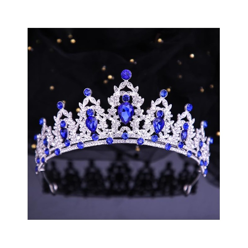Geurlev Tiaras y coronas de vidrio para mujeres y niñas,
