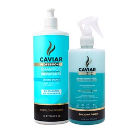 Shampoo hidratante y acondicionador instantáneo | Bifase | Extracto de caviar | Sin sulfatos y parabenos