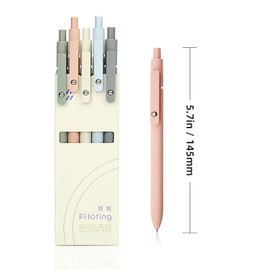 Gel Pens, 5 Pcs 0.5mm Japanese Black Ink Pens Fine Point Smooth Writing Pens, High-End Series Retractable Pens for Journaling Note Taking, Cute Office School Supplies Gifts for Women (5 Pcs Morandi)