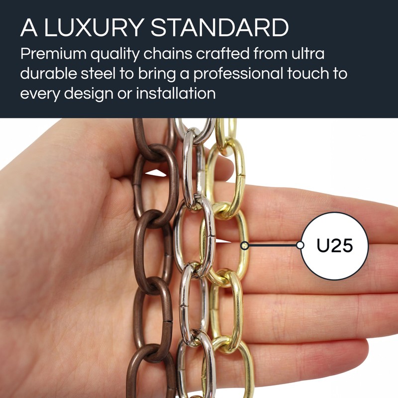 RCH Hardware CH-S56-11S-WHT Steel Chandelier Chain 9 Gauge, White (1