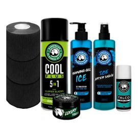 Kit Barberlife 6pz Shaving, Locion, Cool, Talco, Cera, Papel