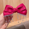 3Pcs Rhinestone Hair Bows for Girls Tassel Hair Barrettes Clips