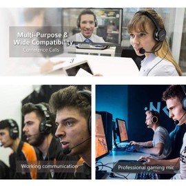 Ldafava Replacement Gaming Microphone, Microphone Replacement, 3.5mm Rotating Gold Plated Connector, Flexible Detachable Game Microphone for Home Bar Service Center