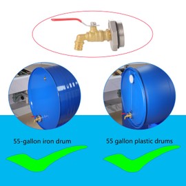 Ceaeso 2" Drum Faucet for 55 Gallon Drum,3/4 inch Brass Rain Barrel Spigot with EPDM Gasket