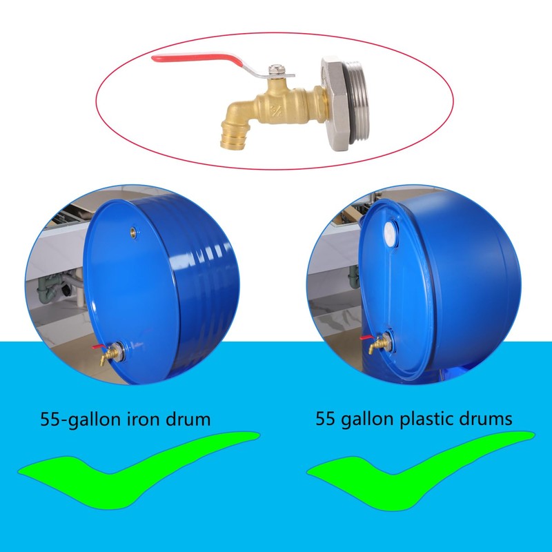 Ceaeso 2" Drum Faucet for 55 Gallon Drum,3/4 inch Brass