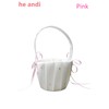 he andi Wedding Flower Girl Basket with Double Heart Rhinestone