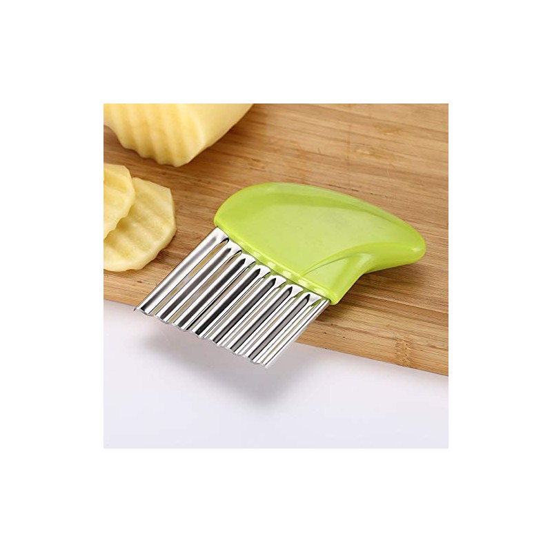 Crinkle-Cutter Stainless-Steel Blade-Wavy for Veggies-Salad-Chopper Knife 2PCS