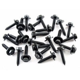 Retro-Motive Black Hex Head Trim Screws- M4.2mm x 20mm Long- 7mm Hex- Fits Chevy Truck- Qty.25- #1960