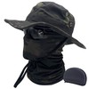 Fishing Hat Boonie Hat Camo Balaclava Neck Glasses Set for
