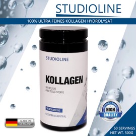 100% Reines KOLLAGEN HYDROLYSAT 500g | Ultra feines Pulver | Ohne Zusatzstoffe | Geschmacksneutral | Hohe Wertigkeit 90g Eiweiß | Sehr ergiebig