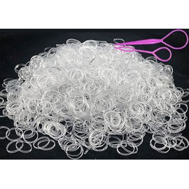 2000 PCS Hair Bands, Clear Elastic Hair Band, Mini Hair Rubbers Ties for Girls Ponytail Hair Accessories, Soft Elastic Bands Non-Slip Small Hair Ties, with 2 PCS Topsy Tail Hair Tools.