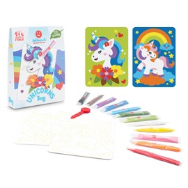 Sabbiarelli Sand-it For Fun - Bag Unicorns (Unicorns) - Creative Craft Set: Paint with Sand the Drawings of the Unicorns, 12 Colours, Sand Pictures for Children from 5+, Small Gift Idea