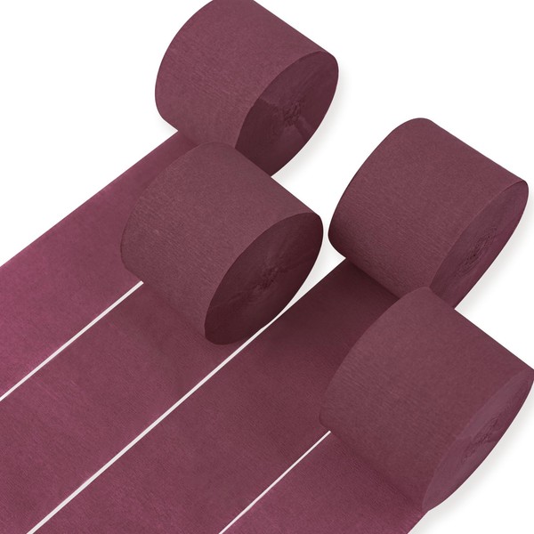 PartyWoo Pink Crepe Paper Streamers 4 Rolls 328 ft Pack