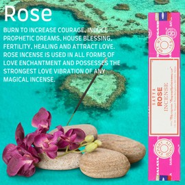 Satya Nag Champa Rose Incense Sticks | x1 pack | comes with SAMASIA bookmark | Incense can be used for Aromatherapy, Spa, Yoga, Weddings, Meditation, Healing, Positivity and Relaxation