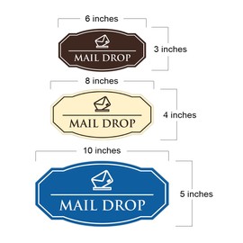 Signs ByLITA Victorian Mail Drop Durable Plastic | Easy Installation | Elegant Design Sign (Black) - Medium 2 Pack